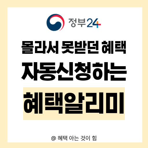 정부의 맞춤형 혜택 리스트를 확인할 수 있는 혜택 알리미 서비스 썸네일