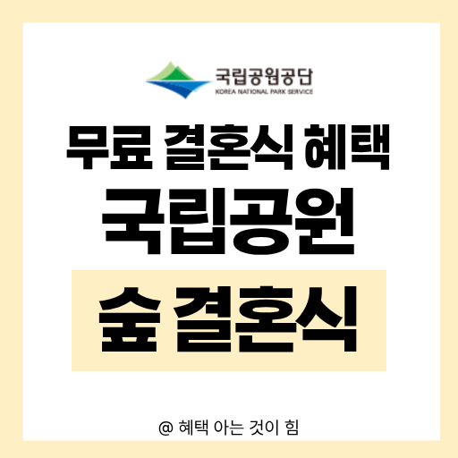 2026년 선착순 50쌍 국립공원 숲 결혼식 무료 신청 방법 및 혜택 안내 이미지