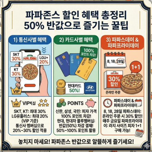 파파존스 상시 할인 혜택 안내 이미지